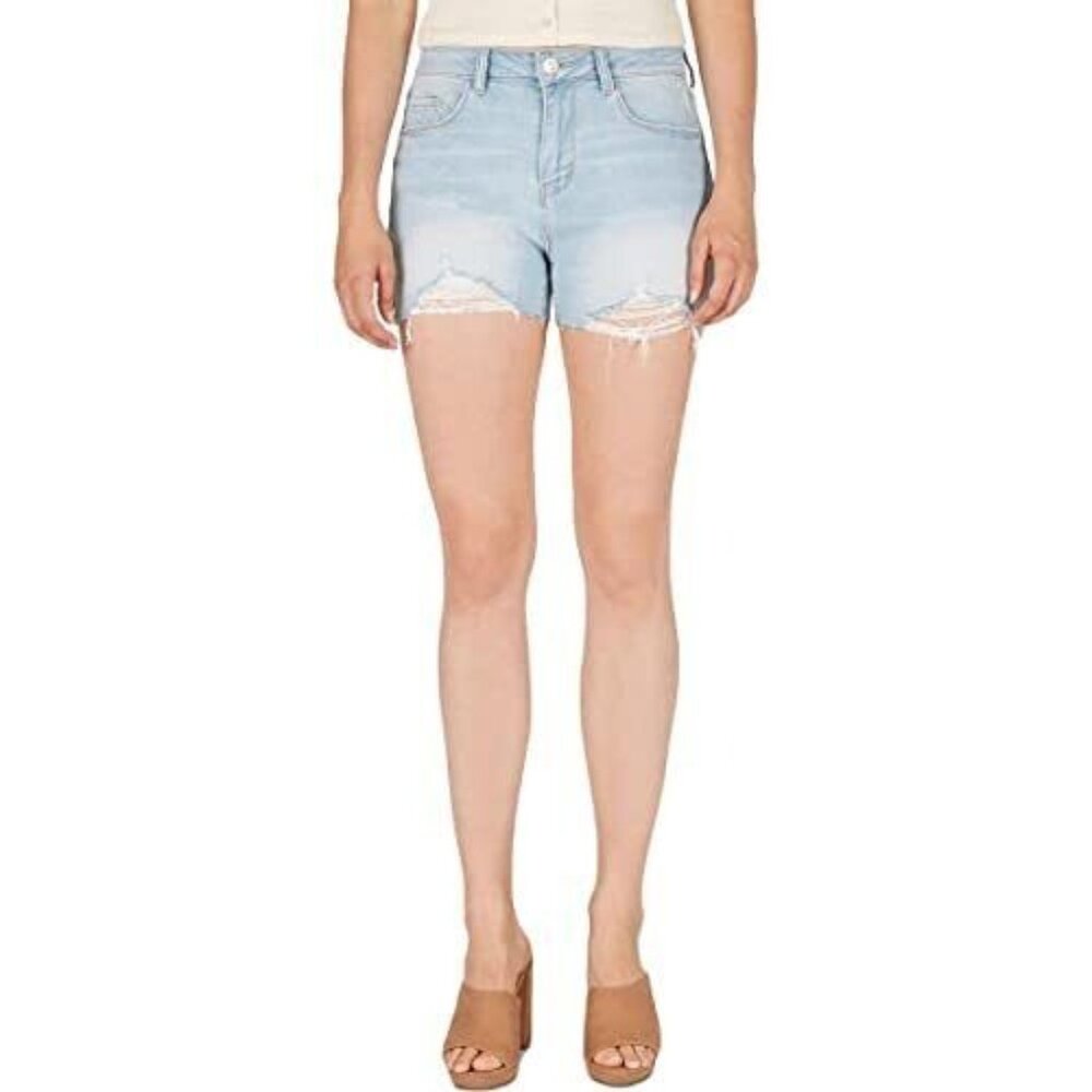 Numero Womens Denim Raw Hem Denim Shorts Blue Size 29